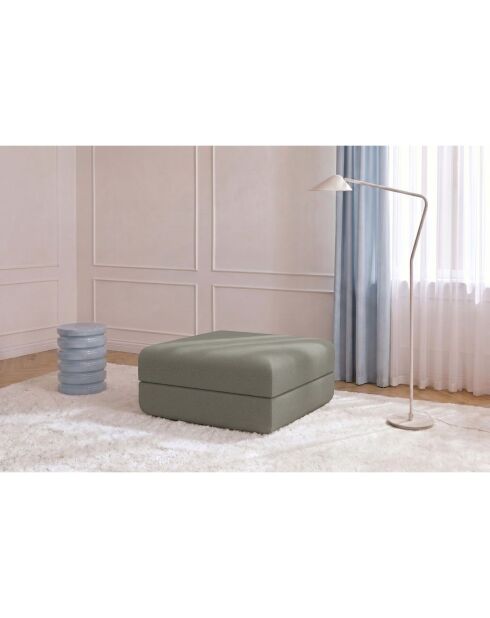 Wandelbarer und modularer Hocker aus glattem Stoff Gemma taupe - 95x95x42 cm