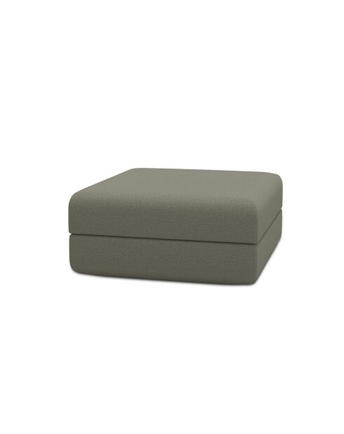 Wandelbarer und modularer Hocker aus glattem Stoff Gemma taupe - 95x95x42 cm