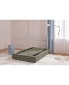 Wandelbarer und modularer Hocker aus glattem Stoff Gemma taupe - 95x95x42 cm