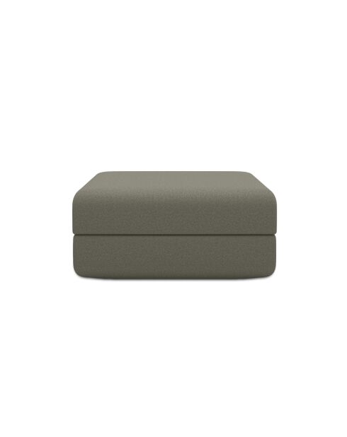 Wandelbarer und modularer Hocker aus glattem Stoff Gemma taupe - 95x95x42 cm