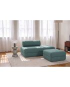 Wandelbarer und modularer Hocker aus glattem grünem Gemma-Stoff - 95x95x42 cm