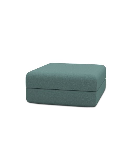 Wandelbarer und modularer Hocker aus glattem grünem Gemma-Stoff - 95x95x42 cm