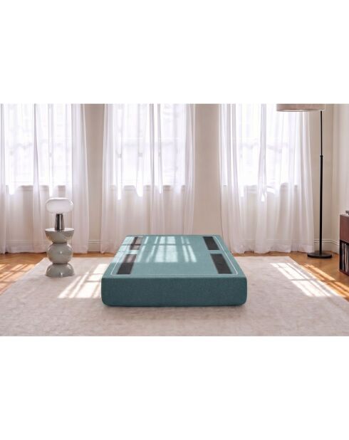 Wandelbarer und modularer Hocker aus glattem grünem Gemma-Stoff - 95x95x42 cm