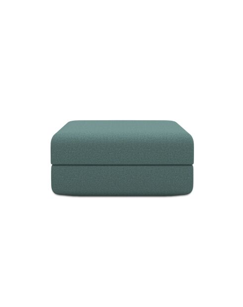 Wandelbarer und modularer Hocker aus glattem grünem Gemma-Stoff - 95x95x42 cm