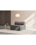 Fauteuil convertible et modulable en velours côtelé Lincoln gris - 95x95x70,5 cm