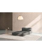Fauteuil convertible et modulable en velours côtelé Lincoln gris - 95x95x70,5 cm
