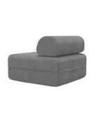 Fauteuil convertible et modulable en velours côtelé Lincoln gris - 95x95x70,5 cm