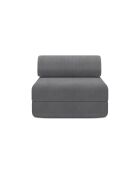 Fauteuil convertible et modulable en velours côtelé Lincoln gris - 95x95x70,5 cm