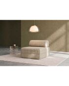 Fauteuil convertible et modulable en velours côtelé xl Tilia beige - 95x95x70,5 cm