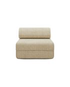 Fauteuil convertible et modulable en velours côtelé xl Tilia beige - 95x95x70,5 cm