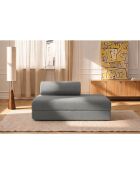 Canapé droit convertible et modulable 2 places en tissu lisse Gemma gris - 148x95x70,5 cm
