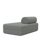 Canapé droit convertible et modulable 2 places en tissu lisse Gemma gris - 148x95x70,5 cm