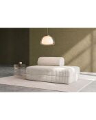 Canapé droit convertible et modulable 2 places en velours côtelé xl Tilia blanc - 148x95x70,5 cm