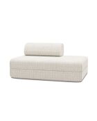 Canapé droit convertible et modulable 2 places en velours côtelé xl Tilia blanc - 148x95x70,5 cm