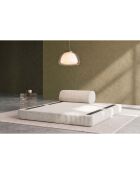 Canapé droit convertible et modulable 2 places en velours côtelé xl Tilia blanc - 148x95x70,5 cm