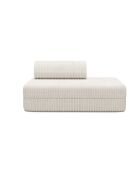 Canapé droit convertible et modulable 2 places en velours côtelé xl Tilia blanc - 148x95x70,5 cm