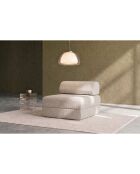 Fauteuil convertible et modulable en velours côtelé Lincoln blanc - 95x95x70,5 cm