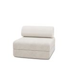 Fauteuil convertible et modulable en velours côtelé Lincoln blanc - 95x95x70,5 cm