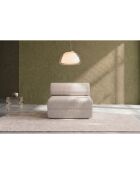 Fauteuil convertible et modulable en velours côtelé Lincoln blanc - 95x95x70,5 cm