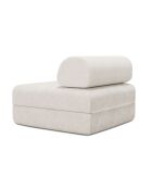 Fauteuil convertible et modulable en velours côtelé Lincoln blanc - 95x95x70,5 cm