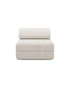 Fauteuil convertible et modulable en velours côtelé Lincoln blanc - 95x95x70,5 cm
