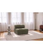 Fauteuil convertible et modulable en velours côtelé xl Tilia vert - 95x95x70,5 cm