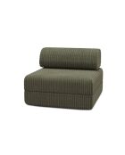 Fauteuil convertible et modulable en velours côtelé xl Tilia vert - 95x95x70,5 cm