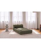 Fauteuil convertible et modulable en velours côtelé xl Tilia vert - 95x95x70,5 cm