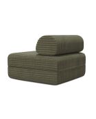 Fauteuil convertible et modulable en velours côtelé xl Tilia vert - 95x95x70,5 cm