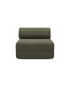 Fauteuil convertible et modulable en velours côtelé xl Tilia vert - 95x95x70,5 cm
