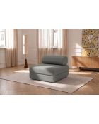 Fauteuil convertible et modulable en tissu lisse Gemma gris - 95x95x70,5 cm