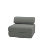 Fauteuil convertible et modulable en tissu lisse Gemma gris - 95x95x70,5 cm