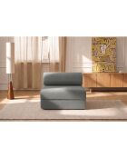 Fauteuil convertible et modulable en tissu lisse Gemma gris - 95x95x70,5 cm