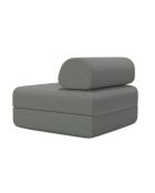 Fauteuil convertible et modulable en tissu lisse Gemma gris - 95x95x70,5 cm