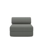 Fauteuil convertible et modulable en tissu lisse Gemma gris - 95x95x70,5 cm