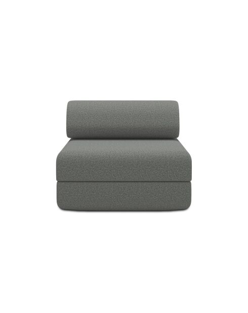 Fauteuil convertible et modulable en tissu lisse Gemma gris - 95x95x70,5 cm
