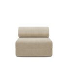 Fauteuil convertible et modulable en velours côtelé Lincoln beige - 95x95x70,5 cm