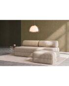 Converteerbare en modulaire voetenbank in corduroy xl Tilia beige - 95x95x42 cm