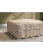 Converteerbare en modulaire voetenbank in corduroy xl Tilia beige - 95x95x42 cm