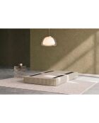 Converteerbare en modulaire voetenbank in corduroy xl Tilia beige - 95x95x42 cm