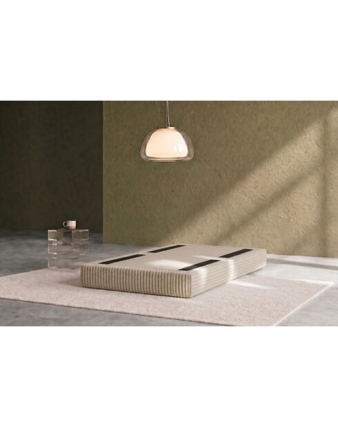 Converteerbare en modulaire voetenbank in corduroy xl Tilia beige - 95x95x42 cm