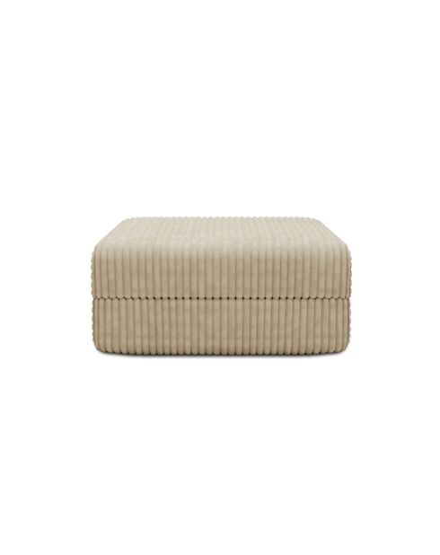 Converteerbare en modulaire voetenbank in corduroy xl Tilia beige - 95x95x42 cm