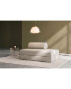 Canapé droit convertible et modulable 2 places en tissu lisse Gemma beige - 148x95x70,5 cm