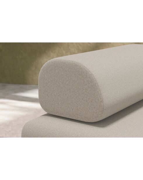 Canapé droit convertible et modulable 2 places en tissu lisse Gemma beige - 148x95x70,5 cm