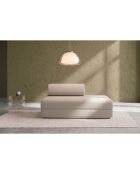 Canapé droit convertible et modulable 2 places en tissu lisse Gemma beige - 148x95x70,5 cm