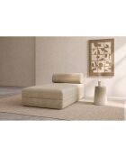 Méridienne convertible et modulable en velours côtelé Lincoln beige - 190x95x70,5 cm