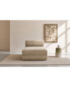 Méridienne convertible et modulable en velours côtelé Lincoln beige - 190x95x70,5 cm