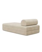 Méridienne convertible et modulable en velours côtelé Lincoln beige - 190x95x70,5 cm