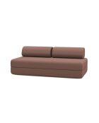Canapé droit convertible et modulable 3 places en tissu lisse Gemma terracotta - 190x95x70,5 cm