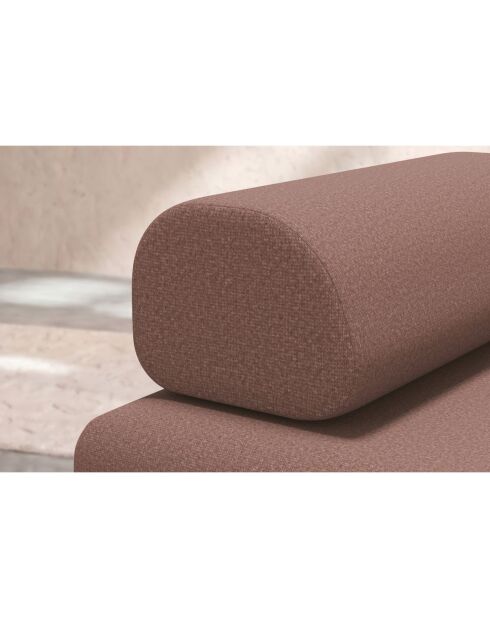 Canapé droit convertible et modulable 3 places en tissu lisse Gemma terracotta - 190x95x70,5 cm